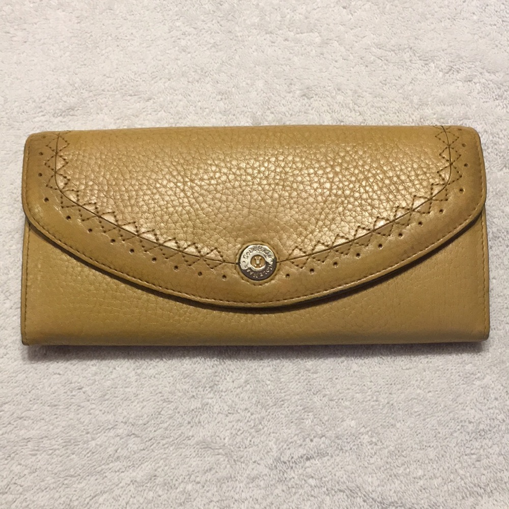 COLE HAAN Women's Yellow Leather Clutch Wallet